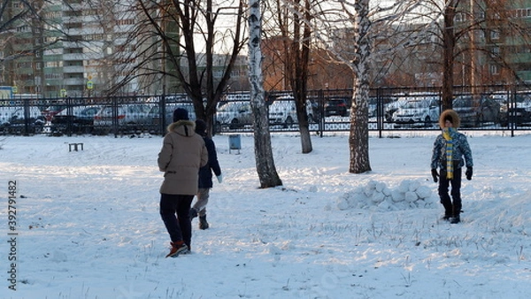Obraz walking in the snow