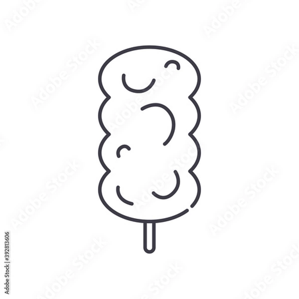 Fototapeta Pop candy icon, linear isolated illustration, thin line vector, web design sign, outline concept symbol with editable stroke on white background.