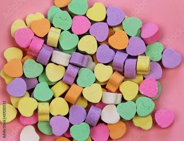Obraz Candy hearts on pink