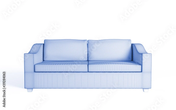 Obraz 3d wireframe of a modern sofa.