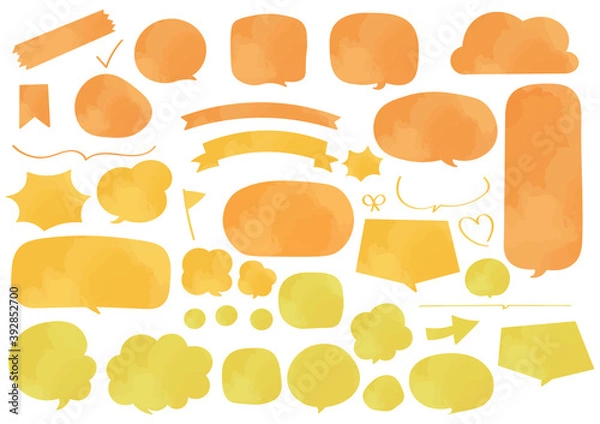 Obraz 温かみのある水彩風の吹き出しイラストセット