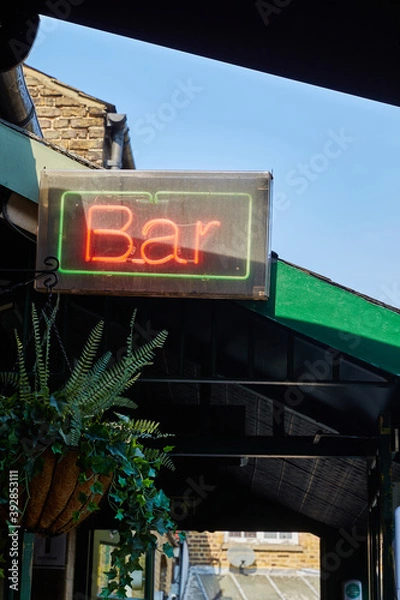 Fototapeta photograph of a bar sign