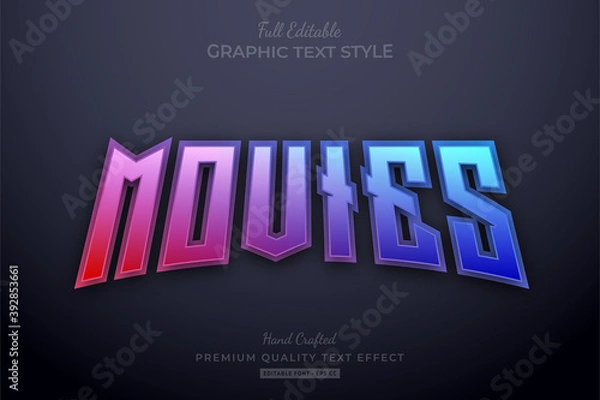 Obraz Movies Gradient Editable Text Effect