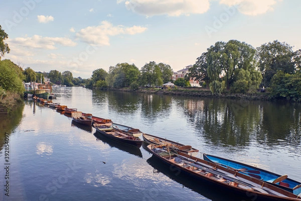 Obraz photograph of some boats in the river
