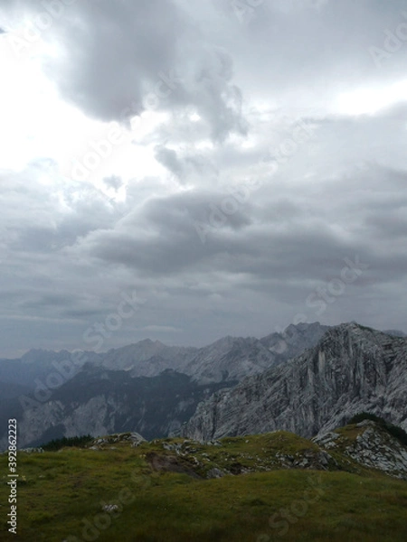 Fototapeta Alpspitze via ferrata mountain in Garmisch-Partenkirchen, Bavaria, Germany