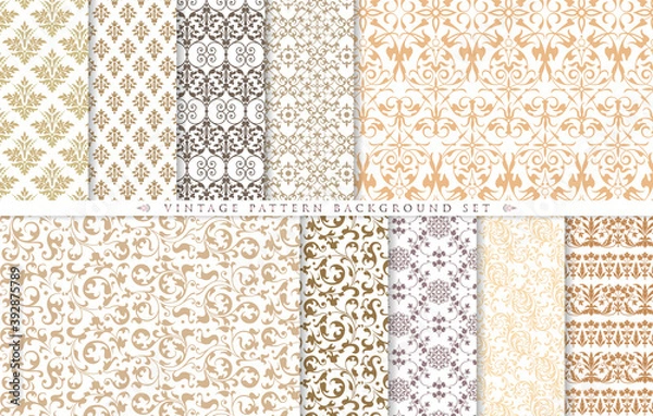 Obraz Vintage ornament set. seamless pattern background.