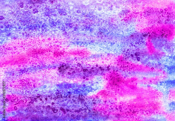 Fototapeta violet and pink watercolor background with stains and spots