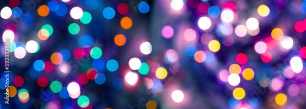 Fototapeta Abstract colorful shiny bokeh in Christmas night