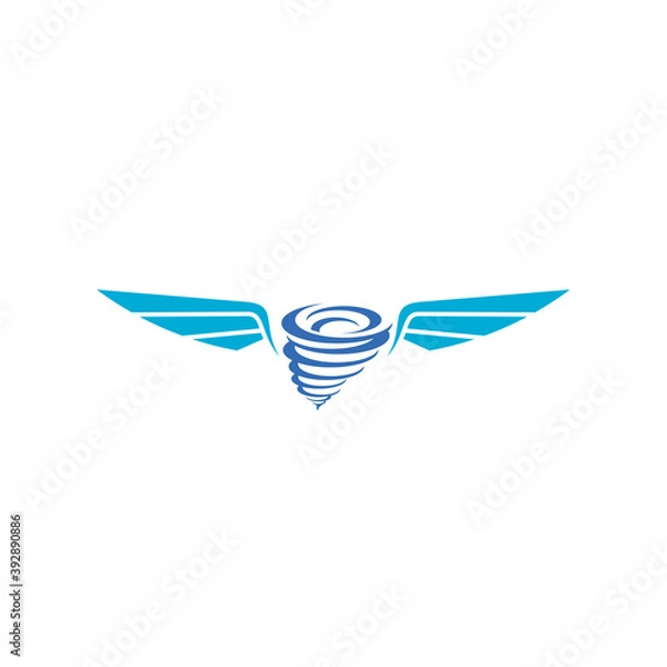 Fototapeta Wings Tornado logo vector template, Creative Tornado logo design concepts, Illustration, Icon symbol