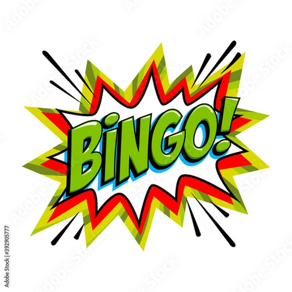 Fototapeta Bingo - lottery green vector banner. Lottery game background in Comic pop-art style