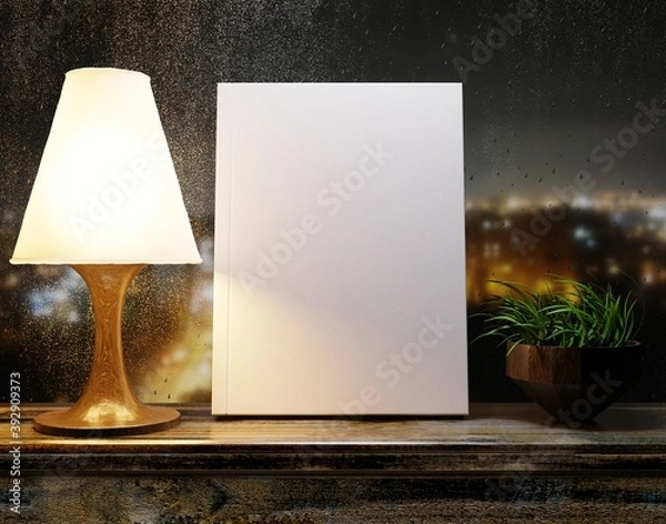 Obraz The book with a white cover for presentation and advertising. 3D rendering.