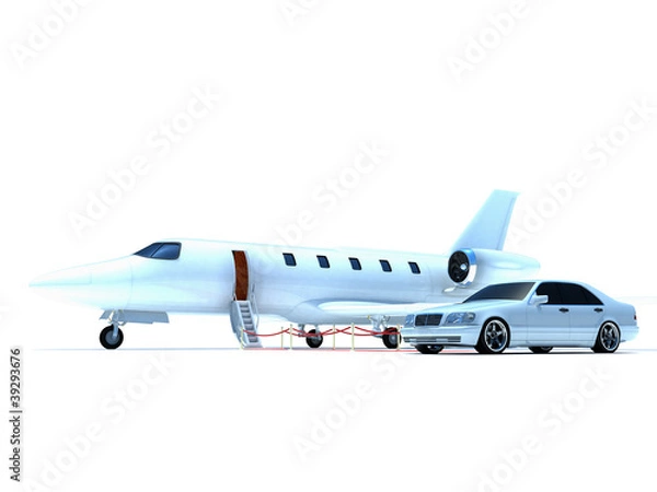 Fototapeta plane and car