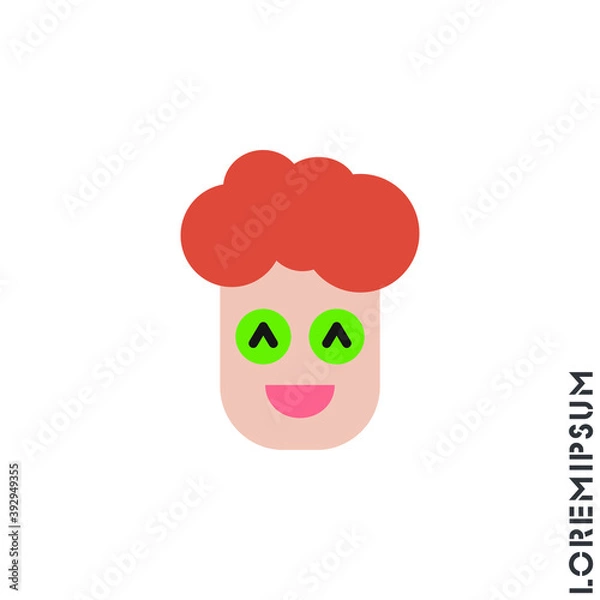 Fototapeta Laughing, emoticon boy, man icon. Fun, face vector. Humor, smile, positive symbol. color style sign for mobile concept and web design. Smile symbol logo illustration. vector graphics - Vector