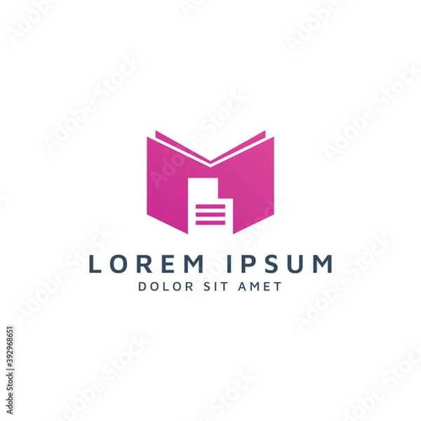 Obraz book and document negative space logo design