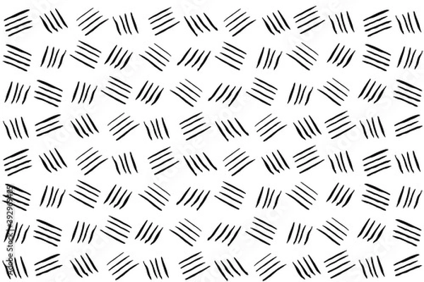 Fototapeta Stripes abstract hand drawn ink vector seamless pattern. Swatch in the panel