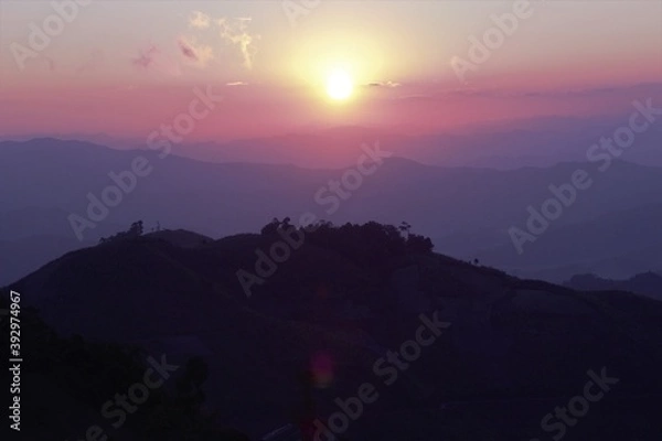 Obraz sunset in the mountains