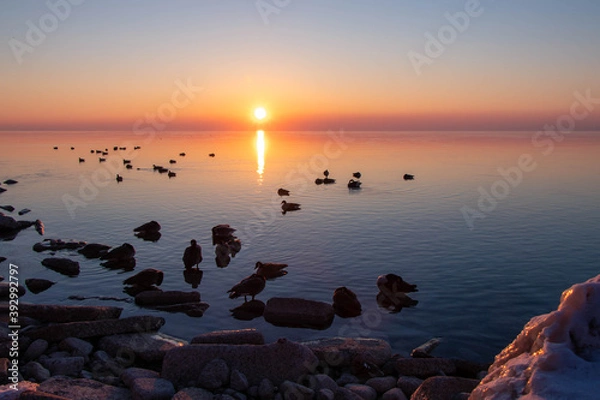 Obraz sunrise over Lake Ontario