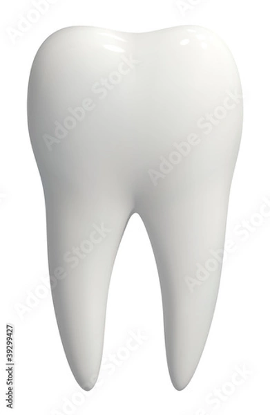 Obraz White tooth icon vector isolated