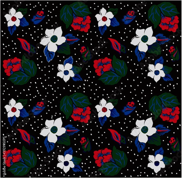 Fototapeta seamless pattern with flowers