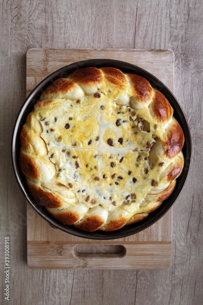 Obraz Easter sweet bread top view