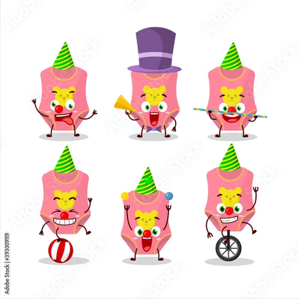 Fototapeta Cartoon character of baby swimsuit with various circus shows