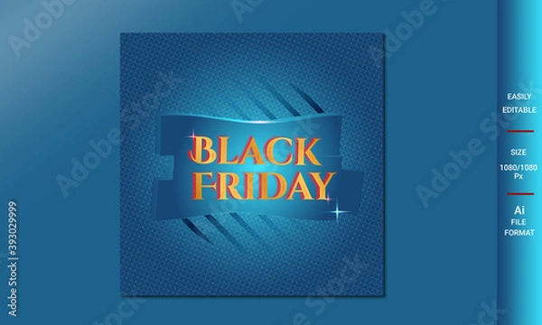 Obraz Black Friday social media template  with text effect