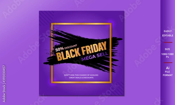 Obraz Black Friday Mega Sale Social Media Layout