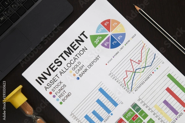 Fototapeta Investment analysis. Risk distribution. Risk diversification. Assets allocation
