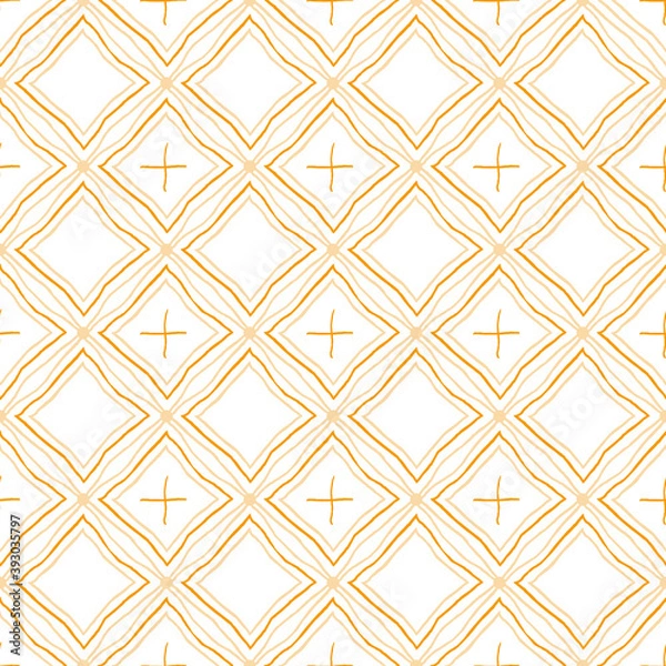 Fototapeta Vector abstract pattern with hand-drawn shapes on a white background. Simple geometric seamless ornament for wallpaper, wrapping paper, fabric design