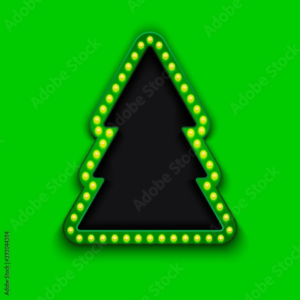 Obraz Vector modern retro billboard and christmas tree background with place for your text