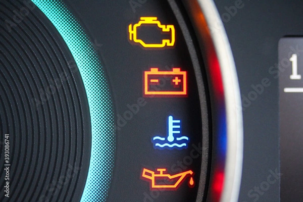 Fototapeta Multiple vehicle warning lamps 