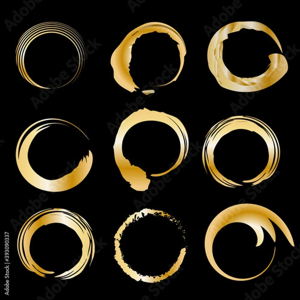 Obraz 金色の丸い飾りセット