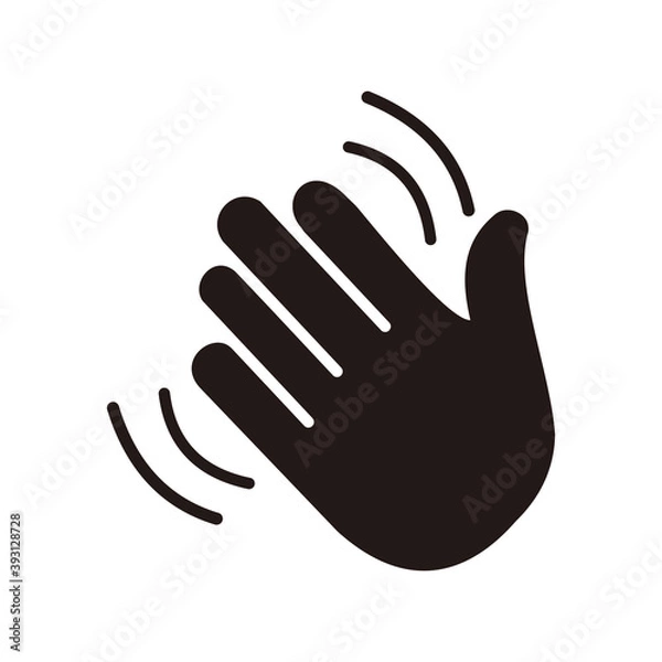 Fototapeta Hand wave / waving hi or hello gesture vector icon for apps and websites