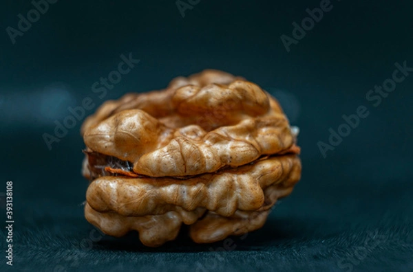 Obraz walnut on black background