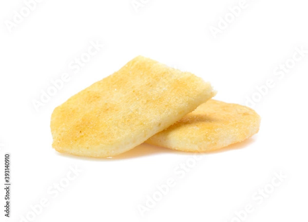 Fototapeta Rice cracker on white background