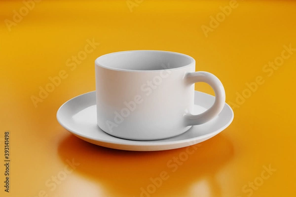 Obraz Empty white coffee cup; 3d illustration