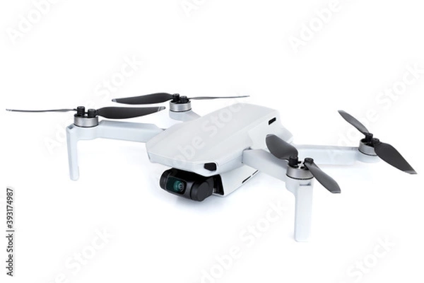Obraz Gray mini quadcopter on a white background