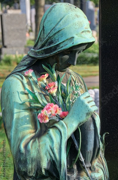 Obraz Grabmal mit Rosen