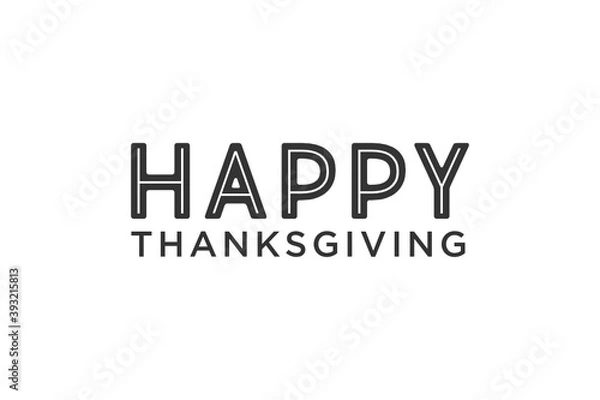 Fototapeta Happy Thanksgiving Text, Thanksgiving Card, Thanksgiving Background, Festive Thanksgiving Greeting Card Text Template, Vector Illustration Background