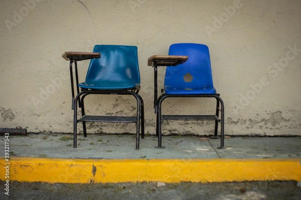 Fototapeta Chairs in wall