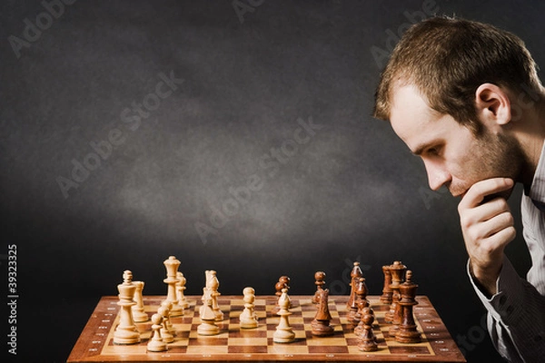 Obraz Man at chess board