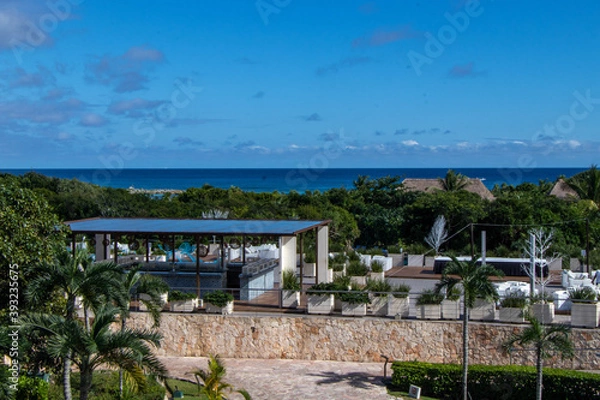 Obraz beach with trees and sky
