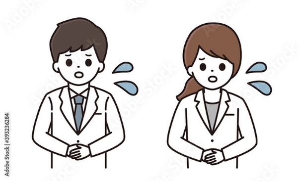 Fototapeta 薬剤師 男性 女性 困惑