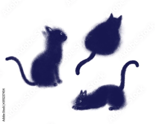 Fototapeta パステル　ねこ　座る　のび