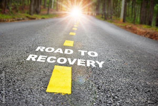 Obraz Road to recovery with sunbream . Challenge with success concept and natural background idea