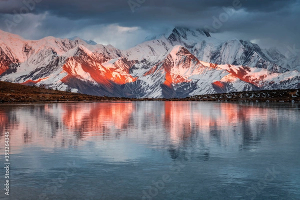 Obraz 中国四川甘孜康定冷噶错看贡嘎雪山