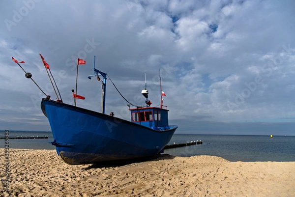 Obraz A fishing boat on the shores of the Baltic Sea