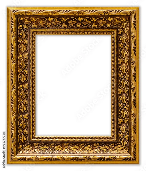 Obraz Golden picture frame with clipping path