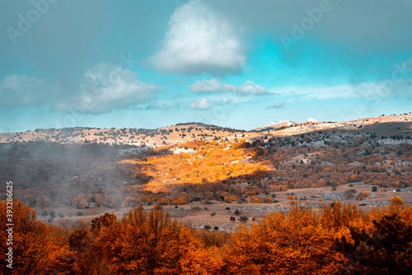 Obraz sunset over the mountains