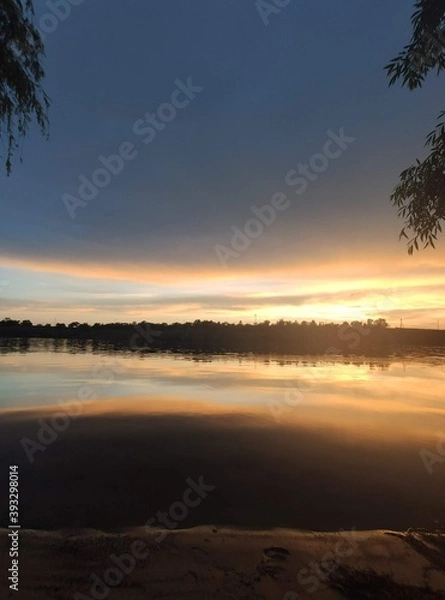 Obraz sunset over the river